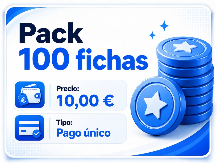 Pack 100 fichas