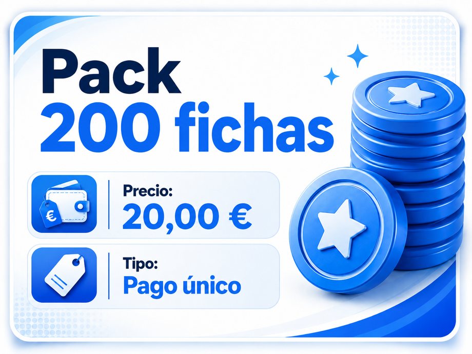 Pack 200 fichas